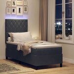 vidaXL Lit à ressorts avec matelas Gris foncé 80 x 200 cm Velours