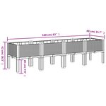 vidaXL Jardinière avec pieds noir 160x40x42 cm PP