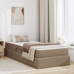vidaXL Lit avec rangement et matelas 2 Pièces Cappuccino Cuir