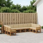 vidaXL Ensemble de canapés d'extérieur 10 Pièces Naturel et Beige