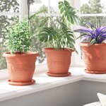vidaXL Pot à fleurs rond 24 Pièces Rouge brique Ø 26 x 21 5 cm Plastique