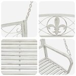 vidaXL Banc Balançoire Acier 113 x 121 5 x 168 cm Blanc antique