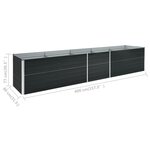 vidaXL Lit surélevé de jardin Acier galvanisé 400x80x77 cm Anthracite