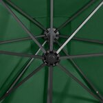 vidaXL Parasol déporté avec mât et lumières LED Vert 300 cm