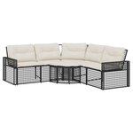 vidaXL Canapé de jardin et coussins et repose-pied en forme de L rotin