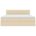 vidaXL Lit de rangement LED avec matelas Crème 180 x 200 cm Tissu