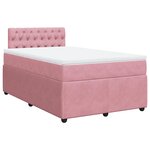vidaXL Sommier à lattes de lit avec matelas rose 120x190 cm velours