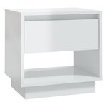 vidaXL Table de chevet Blanc brillant 45x34x44 cm Aggloméré