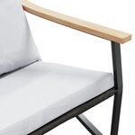 vidaXL Banc de jardin avec coussins 120 cm noir acier