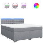vidaXL Sommier à lattes de lit avec matelas Gris clair 180x200cm Tissu