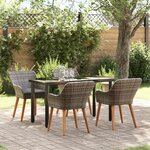 vidaXL Ensemble de salle à manger pour jardin 5 Pièces Gris polyrotin