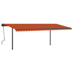 vidaXL Auvent automatique capteur de vent et LED 6x3 5 m Orange marron