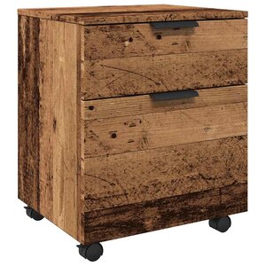 vidaXL Classeur mobile roues vieux bois 45x38x54 cm bois d'ingénierie