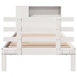 vidaXL Lit bibliothèque sans matelas blanc 90x200cm bois de pin massif