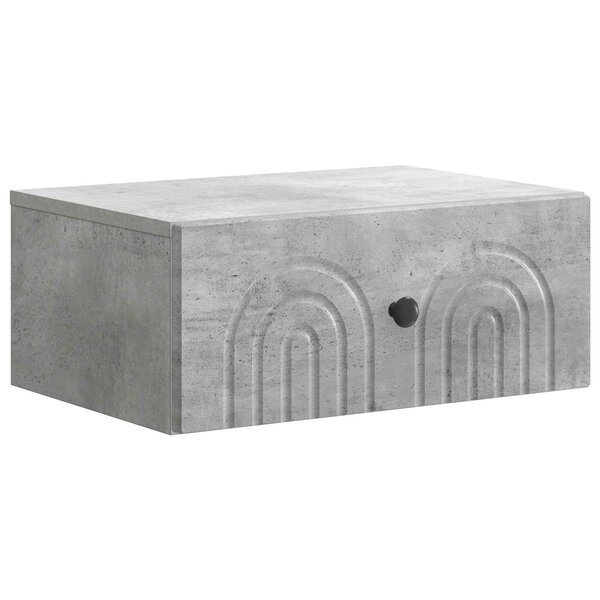 vidaXL Cabinet de chevet mural Gris béton 49 x 34 5 x 20 cm