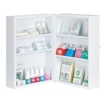 Armoire à pharmacie vide ,1 porte double en métal - Laquée blanche