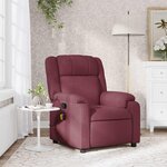 vidaXL Fauteuil de massage inclinable Rouge bordeaux Tissu