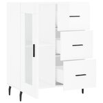 vidaXL Buffet Blanc brillant 69 5x34x90 cm Bois d'ingénierie