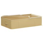 vidaXL Boîte de rangement avec fenêtre transparente Crème