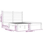 vidaXL Cadre de lit Gris Bois de pin massif 200x200 cm