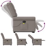 vidaXL Fauteuil inclinable de massage électrique Taupe Tissu