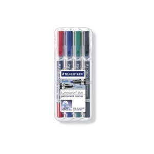 Etui de 4 Marqueurs permanent Lumocolor Duo Pointe 0 6 et 1 5 mm STAEDTLER