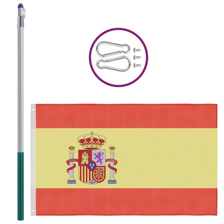 Achat drapeau Espagne s'accrochant sur un mât - DOUBLET