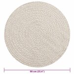 vidaXL Tapis ZIZUR crème Ø 90 cm aspect de jute intérieur et extérieur