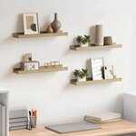 vidaXL Étagères murales 4 Pièces chêne sonoma 40x9x3 cm