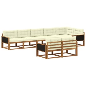vidaXL Ensemble de canapés d'extérieur 8 Pièces Naturel et Crème