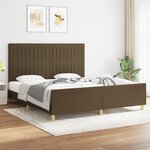 vidaXL Cadre de lit avec tête de lit marron foncé 180x200 cm Tissu