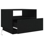 vidaXL Table basse avec lumières LED chêne noir 50x49x40 cm