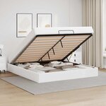 vidaXL Cadre de lit avec matelas Blanc pur 160 x 200 cm Faux cuir