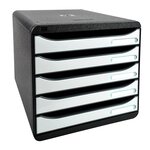 Module De Classement Big Box Plus 5 Tiroirs Glossy - Blanc Brillant - Exacompta