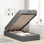 vidaXL Cadre de lit avec matelas avec matelas 2 Pièces Gris Foncé tissu