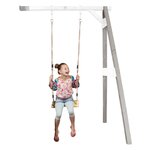 AXI Portique mural en bois Gris Blanc 1 balançoire 160x171x207cm