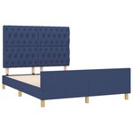 vidaXL Cadre de lit avec tête de lit Bleu 140x190 cm Tissu