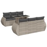 vidaXL Salon de jardin avec coussins 7 Pièces gris clair résine tressée