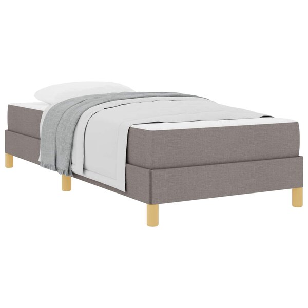 vidaXL Lit à ressorts avec matelas Taupe 90 x 200 cm tissu