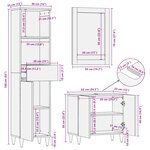 vidaXL Ensemble de Meubles de Salle de Bain avec tiroir 3 Pièces