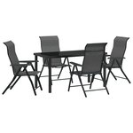 vidaXL Ensemble de Dîner de Jardin 5 Pièces Gris Poly Rattan