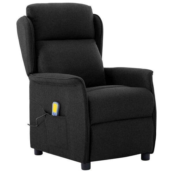 vidaXL Chaise de massage Noir 67.5 x 93.5 x 101.5 cm tissu
