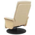 vidaXL Fauteuil inclinable avec repose-pied crème tissu