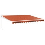 vidaXL Auvent rétractable orange et marron 4 5x3 m tissu et aluminium