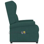 vidaXL Fauteuil de massage Vert foncé Tissu