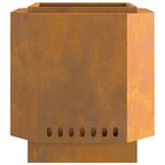 vidaXL Foyer sans fumée Marron 48 x 48 x 51 cm Acier Corten