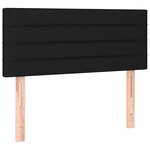 vidaXL Sommier à lattes de lit matelas et LED noir 120x190 cm tissu
