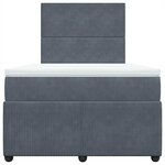 vidaXL Sommier à lattes de lit et matelas gris foncé 120x190cm velours