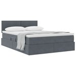 vidaXL Lit de Rangement avec matelas Gris foncé 140 x 200 cm Velours