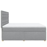 vidaXL Sommier à lattes de lit avec matelas Gris clair 180x200cm Tissu